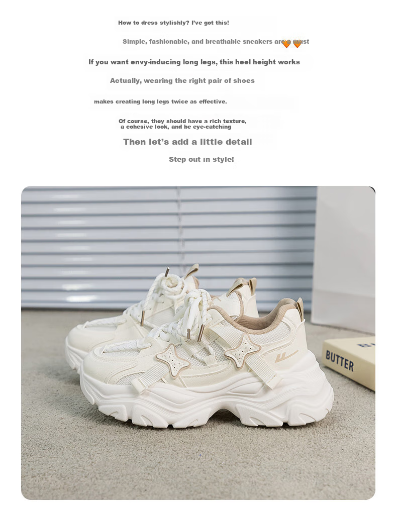 Warrior Women's Dad Sneakers 2025 Autumn Winter New Thick Sole Height Increasing White Casual Soft Sole Sports Shoes 2