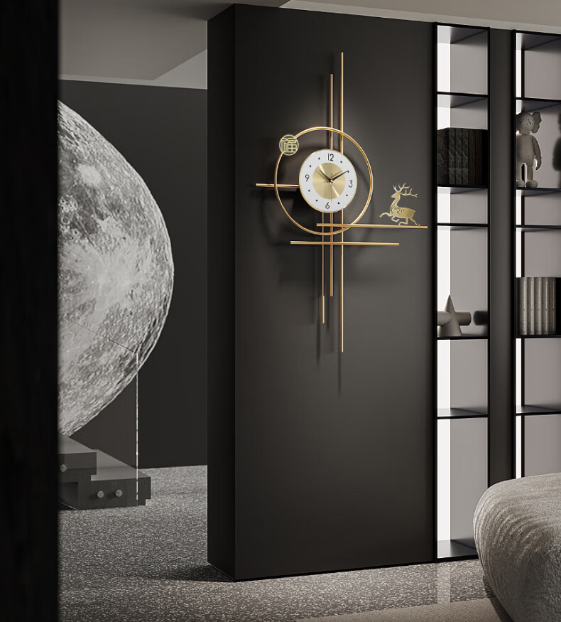 Pusike Wall Clock Luxury Creative Minimalist Modern Home Decorative Silent Wall Clock for Living Room 2