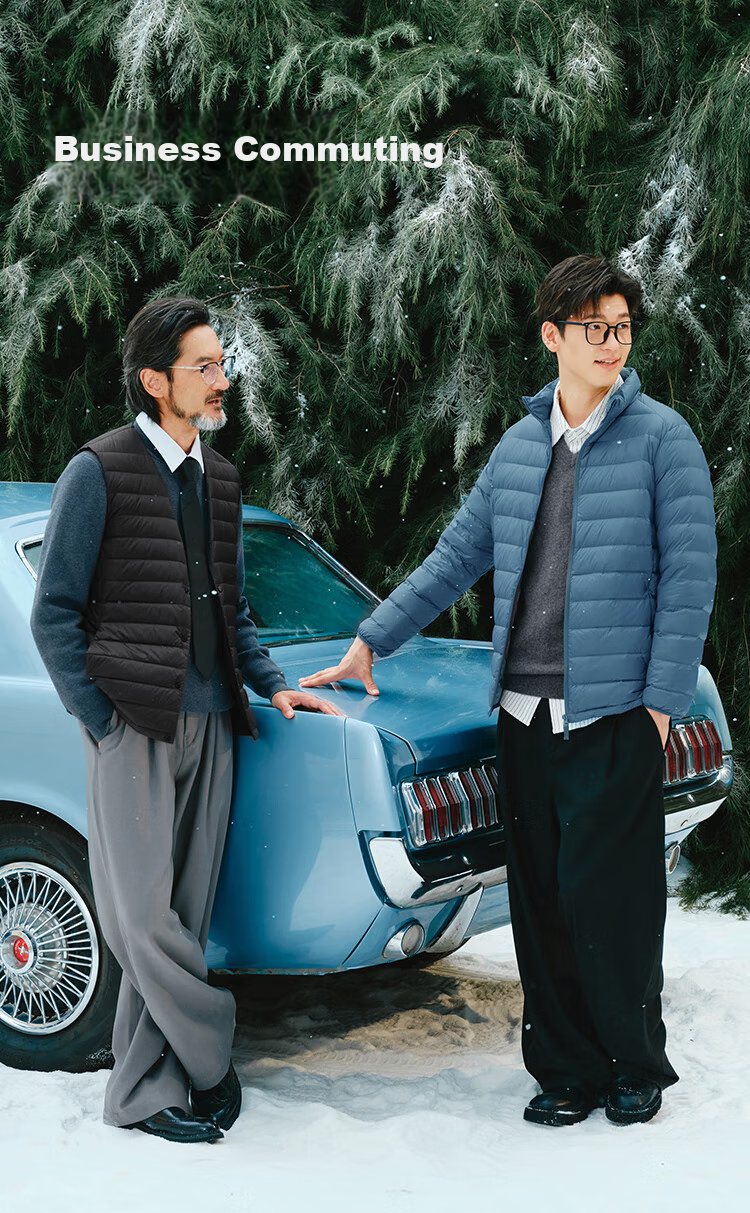 JD Original [Air Zero Pressure down] Lightweight down Jacket for Men, Winter Stand Collar, 90% Duck Down, Light Mist Blue, Size S 3