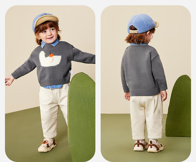 Minibala Bala Children's Baby Sweater Soft Skin-Friendly Non-Deforming Red Christmas Sweater [Artist Collaboration] 5