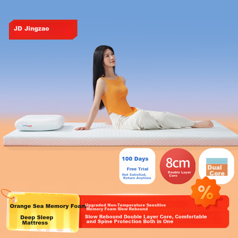 JD Original Juzi Haji Memory Foam Mattress, Zero Pressure Slow Rebound Class A Home Soft Pad Tatami 180x200x8cm