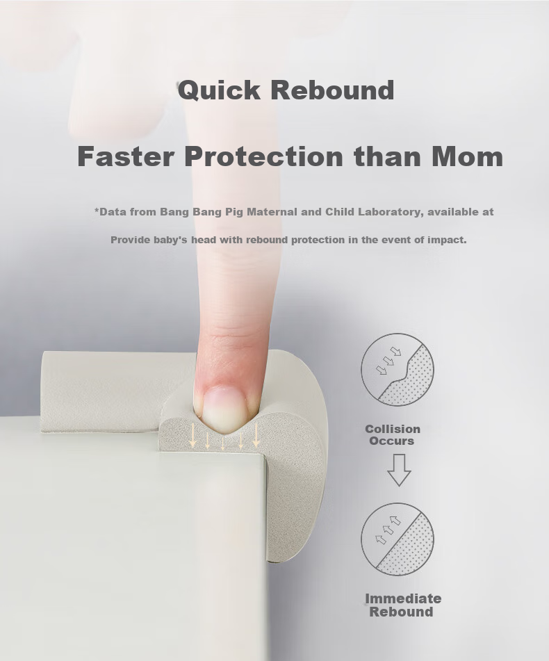 Bangbangzhu L-Shaped Simple Baby Corner Guards, Infant Child Protection Edge Protectors, Table Corner Covers, Thickened, Pack of 8, Off-White 3