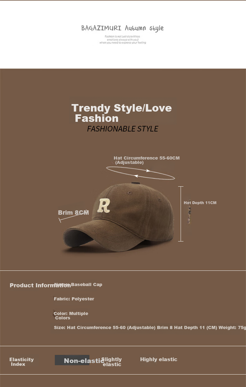 Jiancai Baseball Cap for Men And Women, Trendy Versatile Outdoor All-Season Sports Fishing Sun Hat, Simple Letter Sun Visor Cap 3