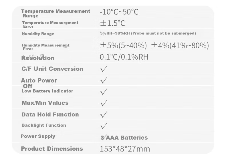 Xima Portable Digital Industrial Temperature And Humidity Meter, Digital Thermometer, Air Temperature And Humidity Detector AS817 11