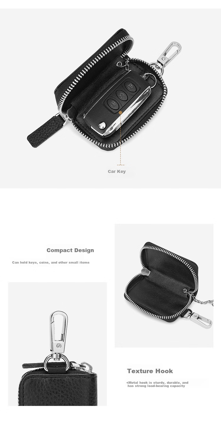 MEXICAN Key Case for Men And Women, Top-Grain Leather, Two-In Multifunctional Key And Coin Purse, Lightweight, for Home And Car Use 8