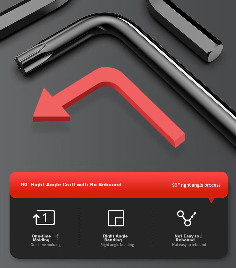 Ruineng Hex Key Set with Ball-End And Flat-Head Wrenches [Extended And Flat Dual-Use] 9-Piece Set 13