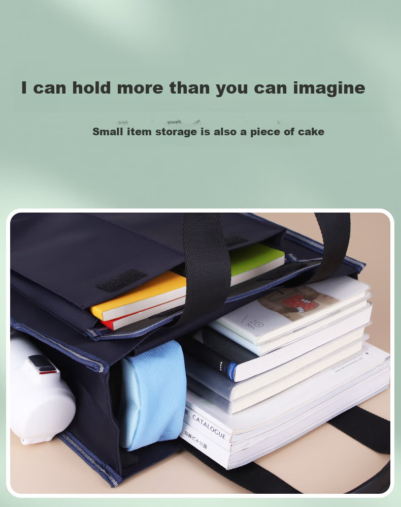 Youbili Student Multifunctional Handheld Tutoring Bag, Document Storage Pouch, Large Capacity Office File Bag, Elementary to High School Student Book Carrier, Vertical Style, 8352 Black 4
