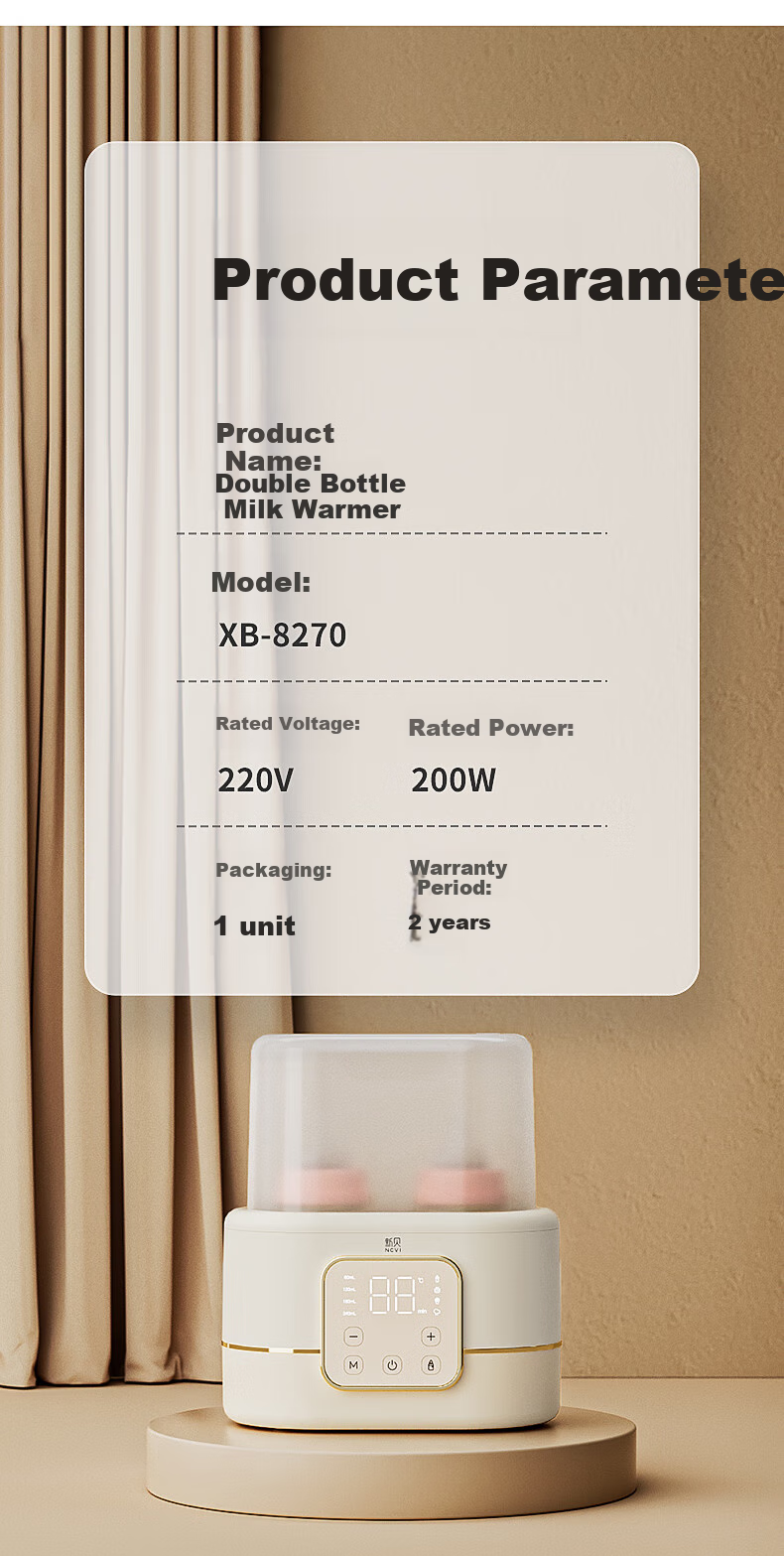 Xenbea Milk Warmer And Sterilizer, Two-In Defrosting And Heating, Breast Milk Storage And Heating, Baby Bottle Warmer, Constant Temperature Milk Warmer, 8270 14
