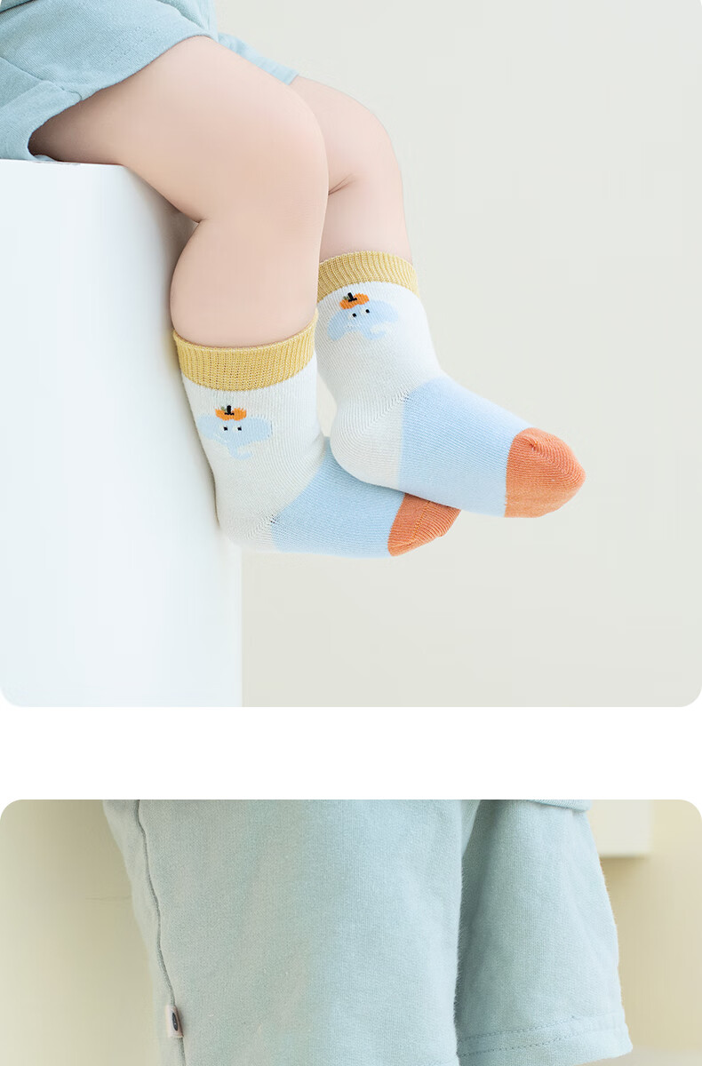 Growth Baby Mid-Calf Socks Spring and Autumn Seamless Thin Newborn Soft Cuff Non-Restrictive Cotton Socks A-Class Antibacterial 1-Year-Old Baby Short Socks 15