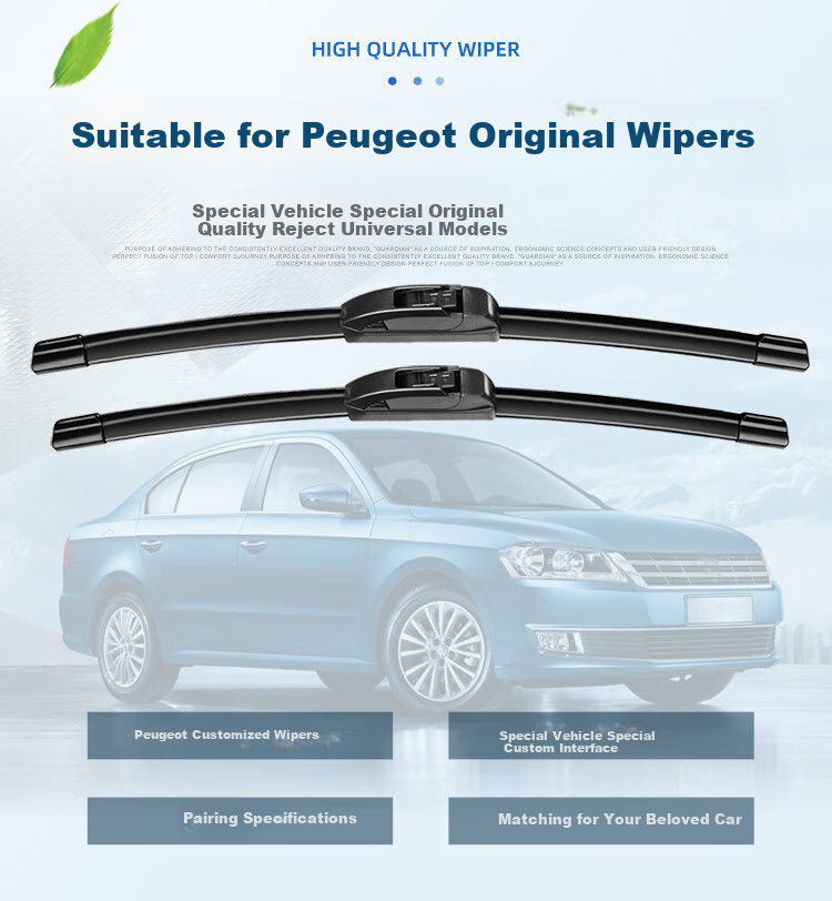 Aoye Windshield Wipers Suitable for Peugeot 307 (2008-2015 Models), Specialized Frameless Design, Original Size Front Wipers, 1 Pair Set, 28+26 Inches 3