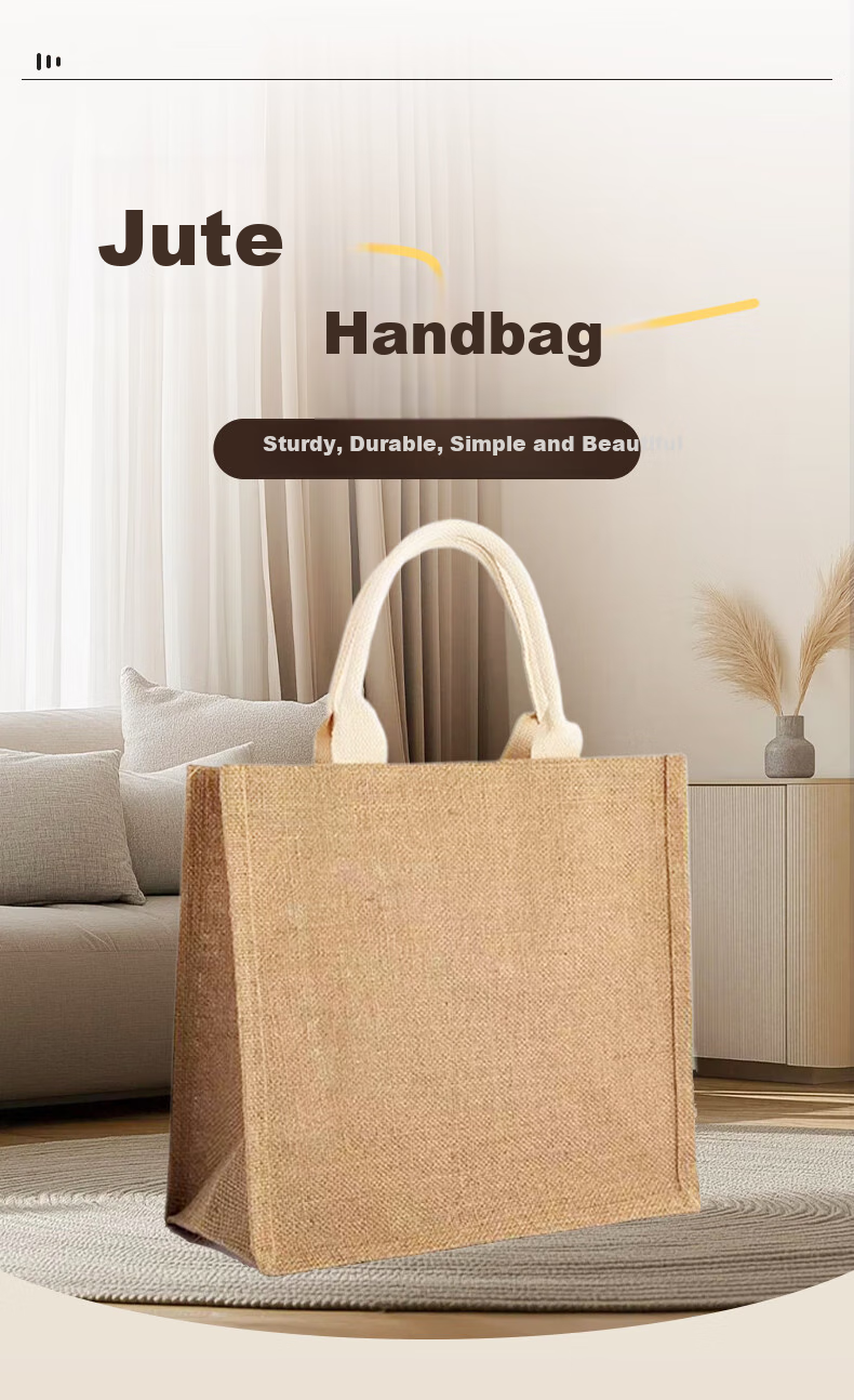 Pangdaidai Thickened Wear-Resistant Linen Cotton Canvas Handbag, Shopping Bag, Gift Bag, Eco-Friendly 1