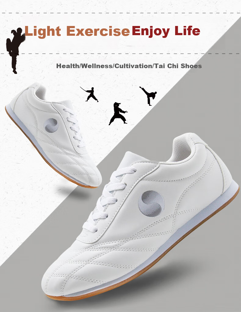 Shuangxingbate Tai Chi And Taekwondo Practice Shoes with Thin Soles for Middle-Aged And Elderly Men And Women, Square Dancing Martial Arts Soft Leather Sports Competition Training Shoes 1