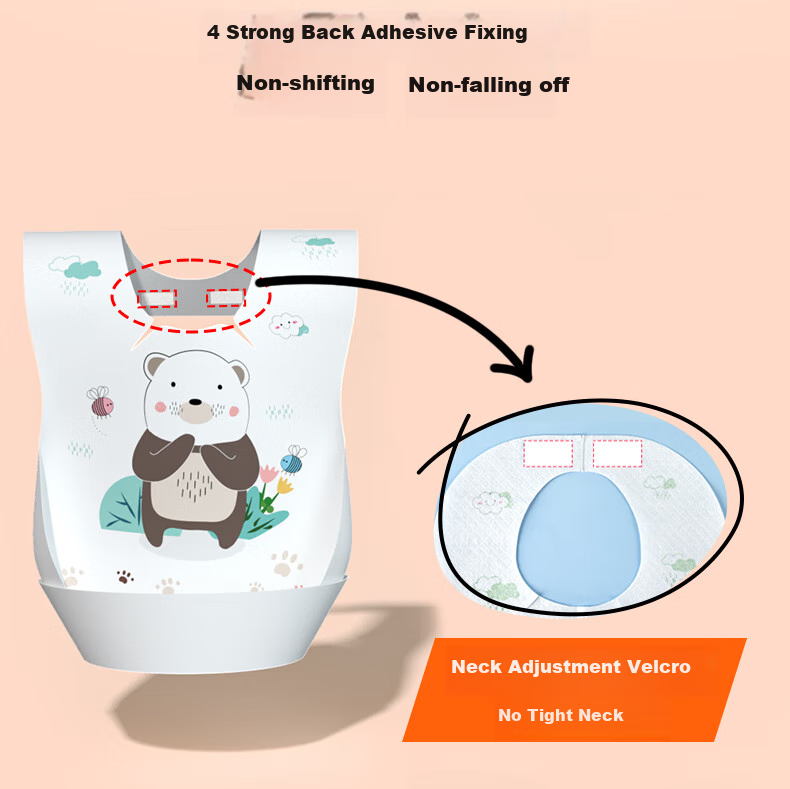 Maigemeng Disposable Drool Bibs, 30 Pieces, Baby Bibs, Anti-Drooling And Spitting Neck Gaiters, Rotatable Adjustment, No-Wash 8