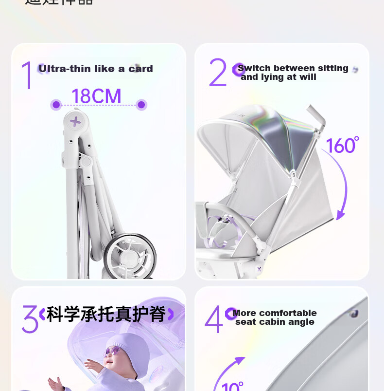 HaXiu X3pro Explorer Baby Pocket Stroller Foldable Lightweight Convertible Toddler Pram 7