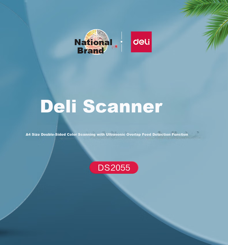 Deli Domestic Scanner DS2055 Sheet-Fed Duplex Color Automatic Continuous Document Scanning High-Speed Office Use 55ppm/110ipm 1