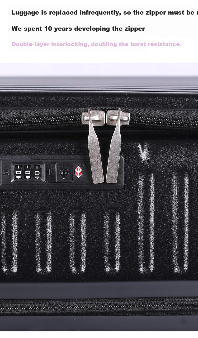 DELETE New Side-Opening Expandable Large-Capacity Suitcase for Women And Men, Carry-On Luggage with Password Lock, Dark Gray, 24 Inches 12