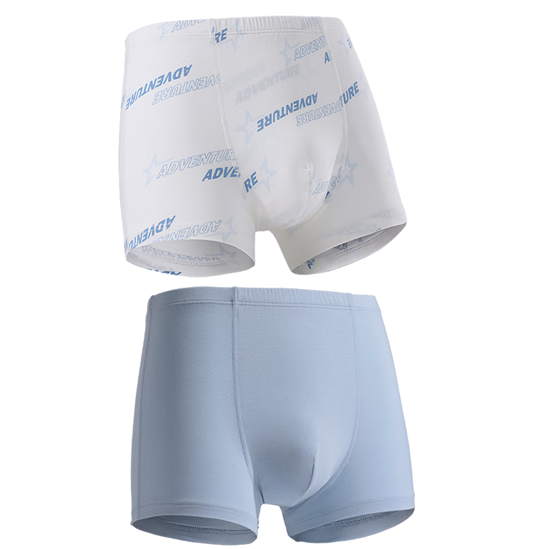 Aimer Kids Step-Up Shorts, Three-Step Youth Underwear, Modal Antibacterial Mid-Rise Boxer Briefs, 2-Pack, Star Explorer Series, Size 160