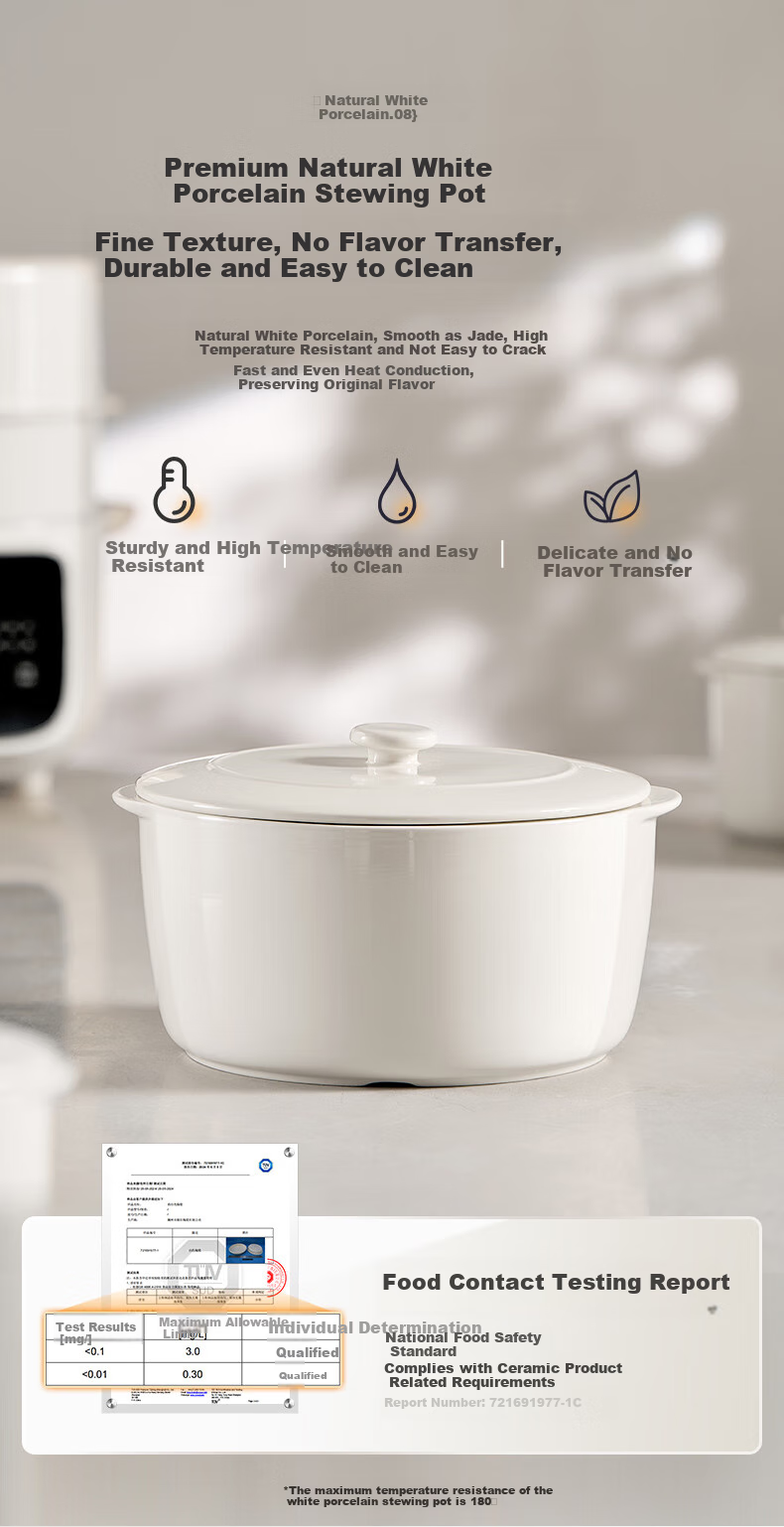 SUPOR Electric Stew Pot, Double Boiler Soup Pot, Bird's Nest Stew Pot, Baby Porridge Cooker, Electric Stew Pot 4.5L for Home Use, Steaming And Stewing, Micro-Pressure Electric Stew Pot DZ25YC891 9