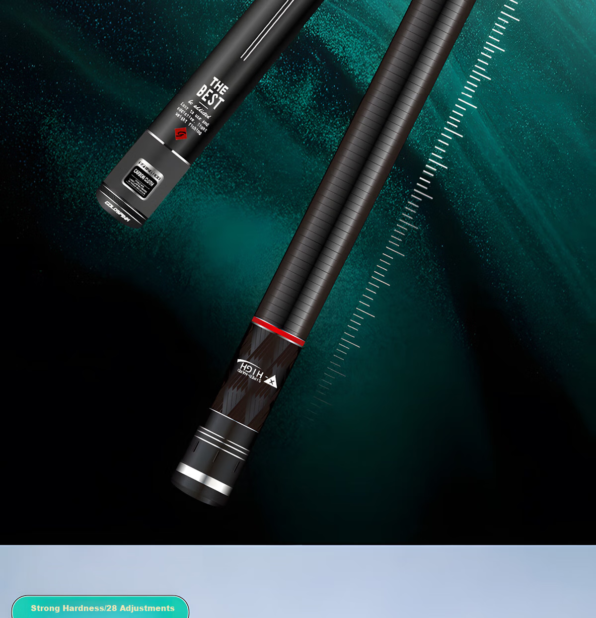 Xiaozaochuan Brand Fishing Rod, Pure Imported Carbon Fiber, All-Purpose Fishing Pole, Ultra-Light Hard Top Fishing Rod, Hand Rod Ten Great, 5.4m 12