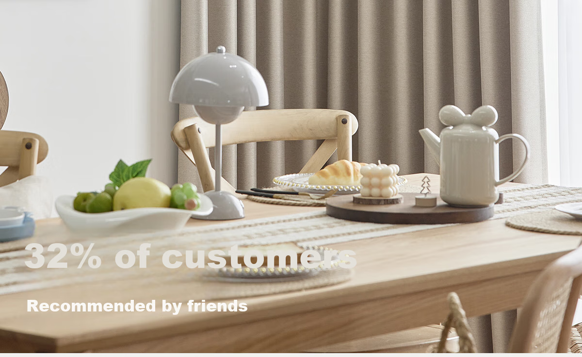 Jinchan Curtain Track Hooks for Bedroom High-End Curtains, Home Blackout Sun Protection, Milk Tea Color, 130*180 2