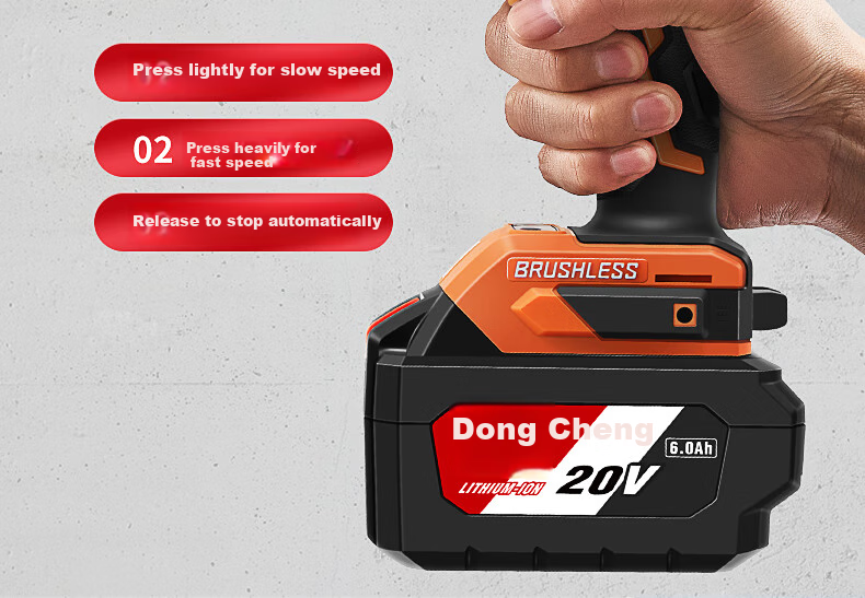 Dongcheng 20V Brushless Electric Wrench DCPB288 (HT), Industrial Impact Wrench, Electric Air Gun, Woodworking Socket Set 9