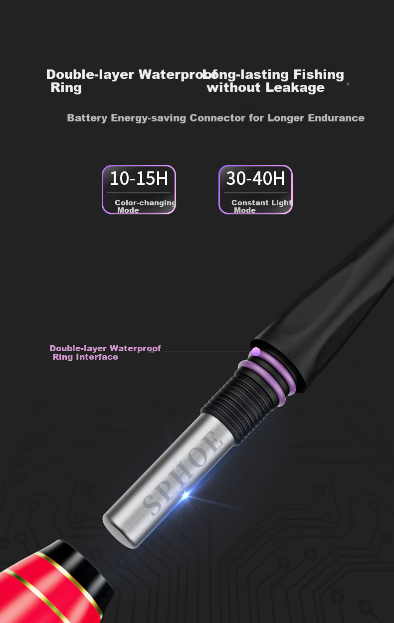 Xiaofengxian Luminous Fishing Float with Bite Indicator, Color-Changing, Eye-Catching, Thickened Hammer Head, Near-Sighted, for Elderly, Carp Fishing Float with Night Glow for Carp And Grass Carp, Electronic Float 10
