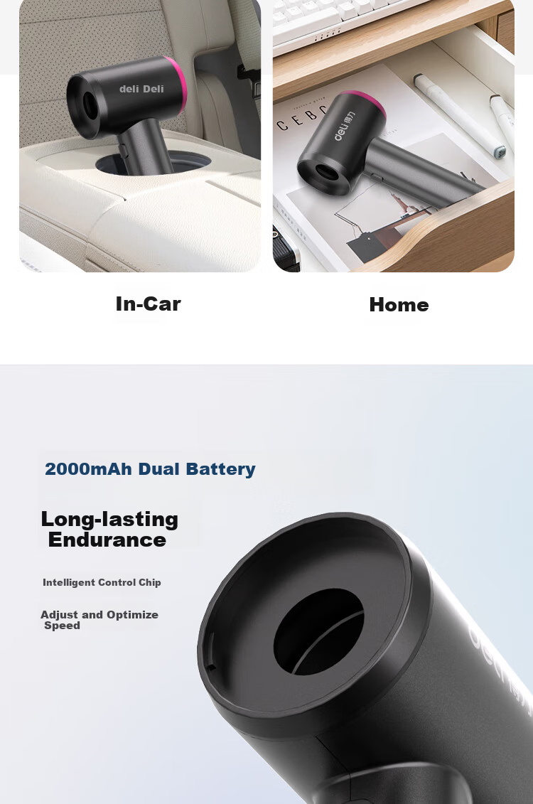 Deli Cordless Car Vacuum Cleaner, 5500pa Powerful Suction, 3C Certified, Long Battery Life, Low Noise, Compact Portable Vacuum Cleaner for Car And Home Use 11