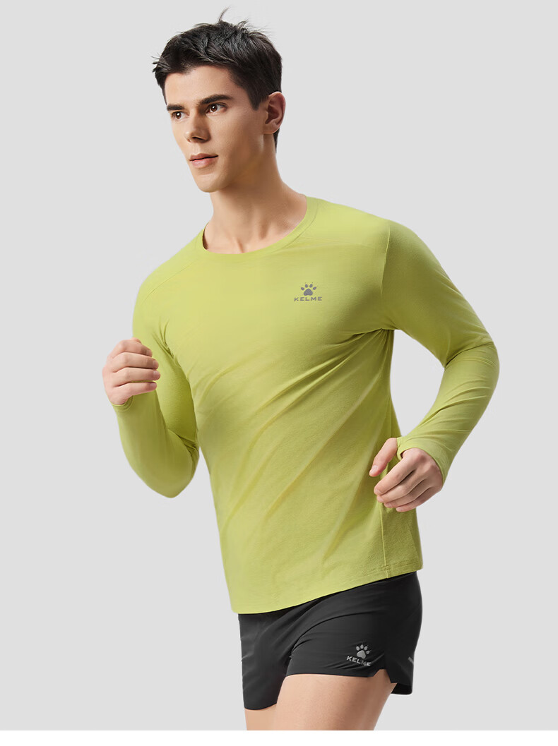 KELME 2025 Spring Cotton-Feel Quick-Dry Long Sleeve Sports T-Shirt Running Football Training Long Sleeve Sportswear Agate Black 2XL 12