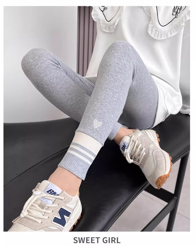 XUEXIMAN Kids Cotton Ribbed Thermal Leggings for Girls Autumn Winter Thin Casual Warm Pants for Older Children 15