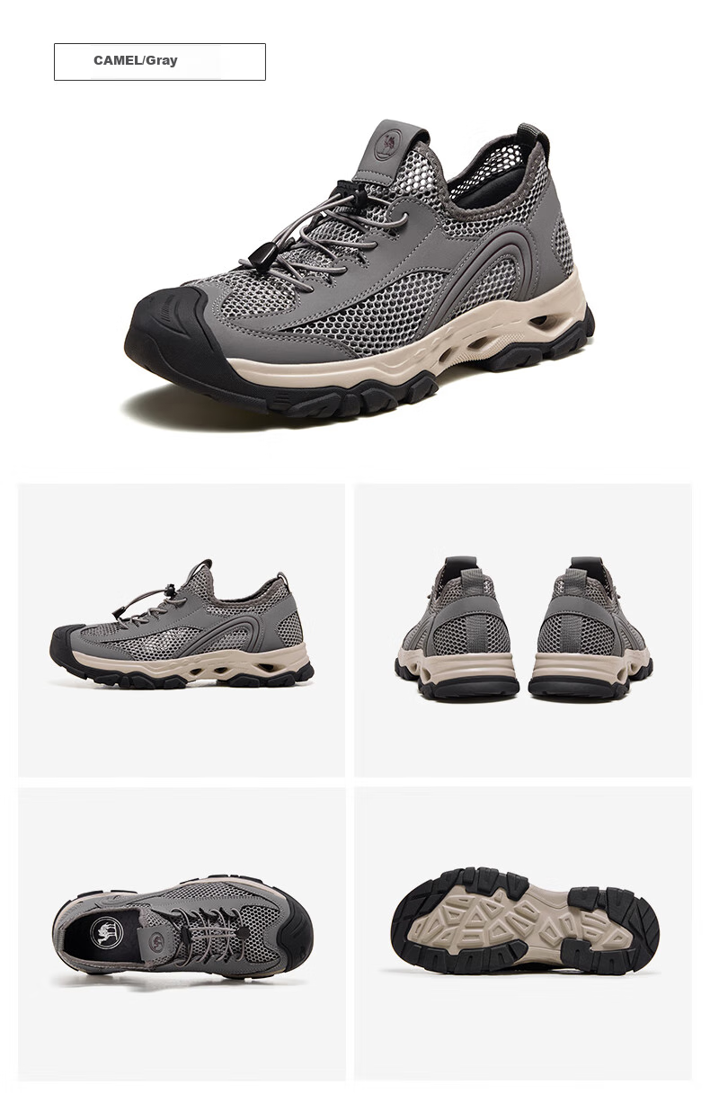 CAMEL Brand Men's Outdoor Soft Cushioning Anti-Collision Hiking Shoes, Mesh Breathable Casual Shoes P14M379003 Black Size 43 9