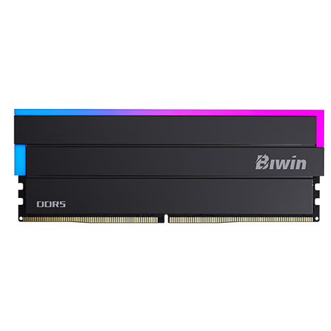 BIWIN 32GB (16GB×2) Kit DDR5 8000MHz Desktop Memory Module Shikong Xingzhe DW100 RGB Light Bar (CL36) Black AI PC Computer Storage Accessory