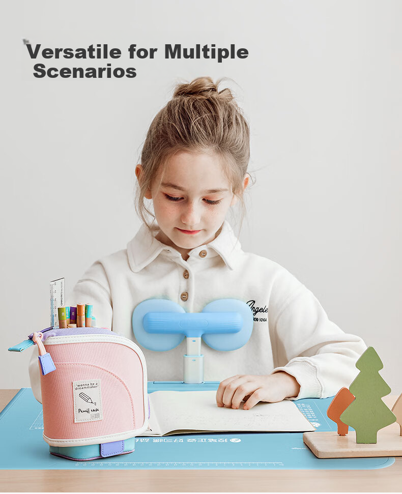 Jianqiaoshu [Lowest Price Online] Posture Corrector for Children's Desktop Version, Elementary School Student Anti-Low Head Writing Posture Corrector, Anti-Hunchback Back-To Gift, Sea Salt Blue 25