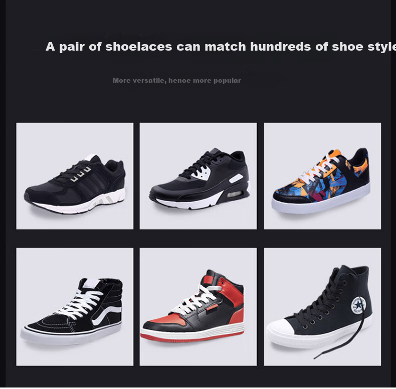 Nanjiren 3 Double Sports Shoe Laces, Casual Coconut Elastic Basketball Flat Men's Leather Shoes, Black And White, White, 120cm 7