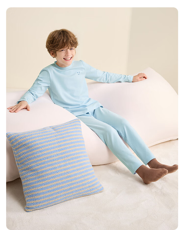 Balabala Boys' Underwear Set Children's Two-Piece New 2025 Autumn Winter Soft Skin-Friendly Girls' Thermal Top and Bottom 19