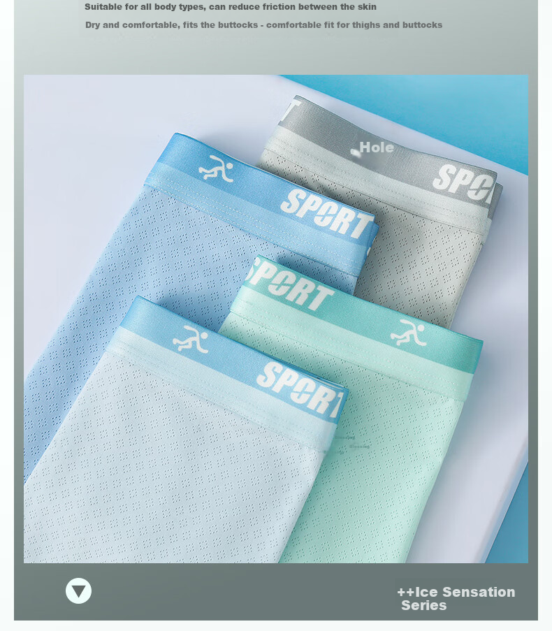 Dingguagua Youth Underwear for Boys, Thin Summer Ice Silk Shorts for Teenagers, High School And Middle School Students in Puberty, Boxer Briefs 3