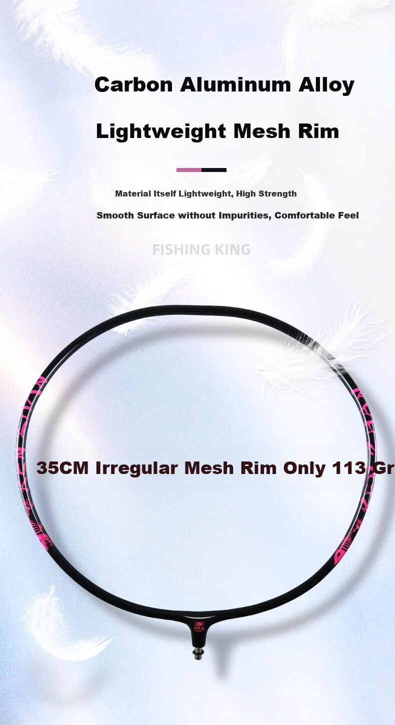 Diaoyuwang Fishing Net Head Anti-Snag Hook Set, Lightweight Net Head, Fishing Net Bag, Fish Catching Net, Fishing Tackle, Round Shape, 40CM 14