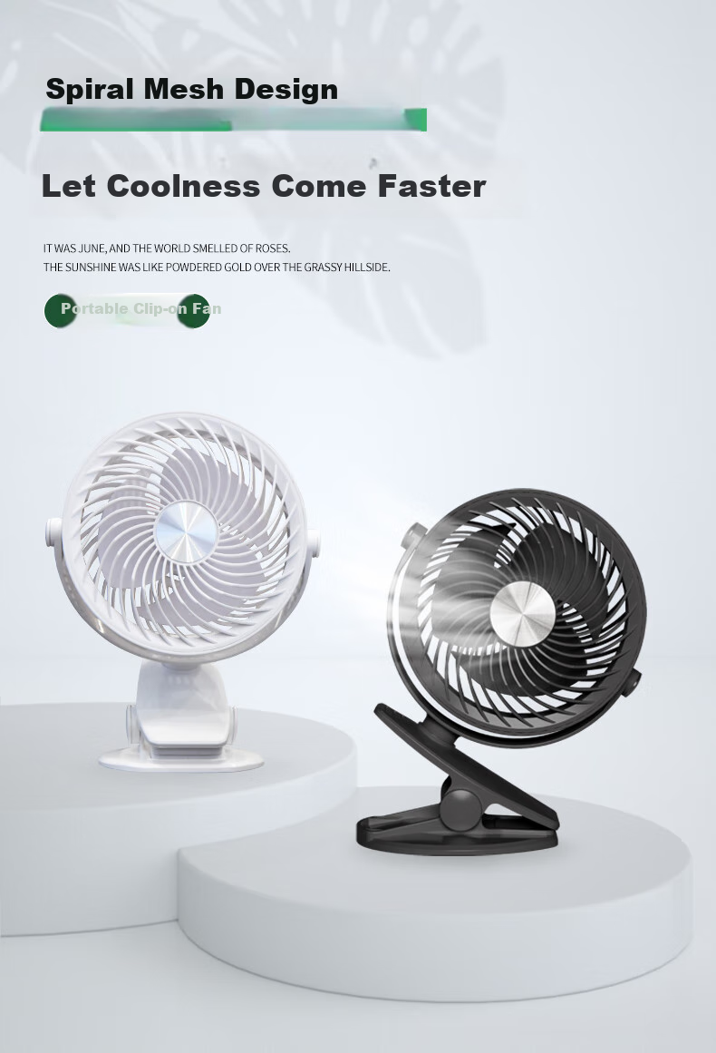 Siyicai USB Desktop Portable Clip-On Mini Fan, Quiet Small Electric Fan for Home Bedroom Student Dorm Office Desk Fan YS2260 Glass Gree 2