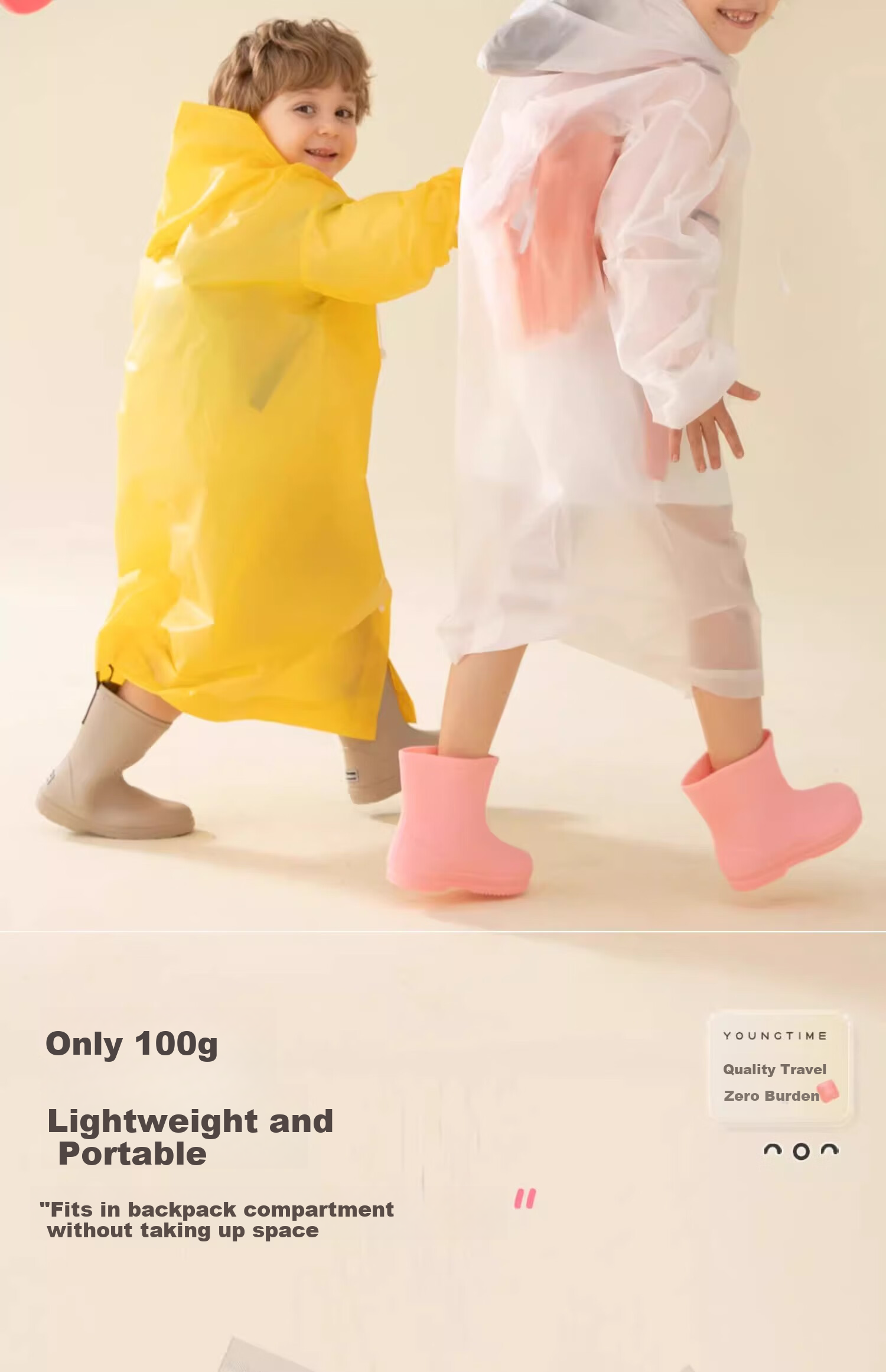 Youshiguang Disposable Raincoat for Children, Thickened Transparent, Enlarged, for School Backpack, Spring Outings, Elementary School Rain Poncho for Boys And Girls 3