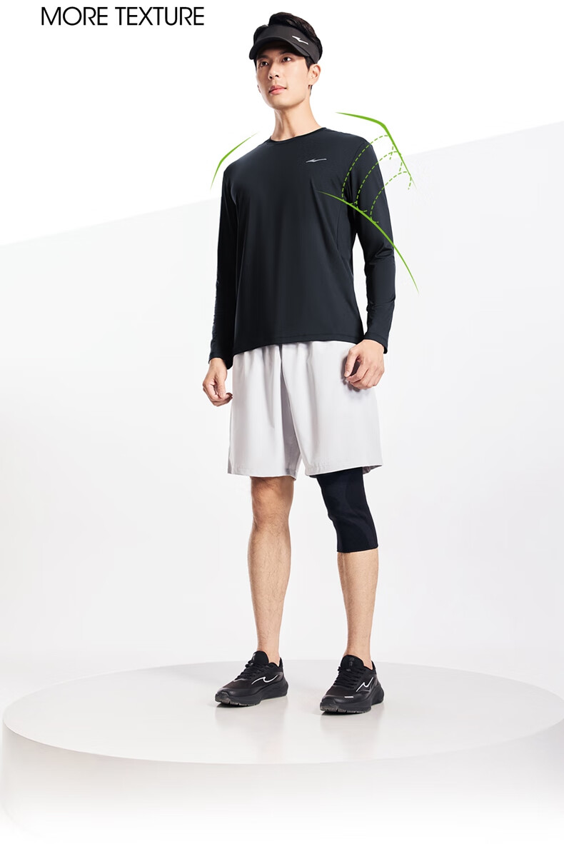 Erke Men's Sports T-Shirt 2026 New Lightweight Moisture-Wicking Quick-Dry Long Sleeve Crew Neck Versatile Base Layer Top 6