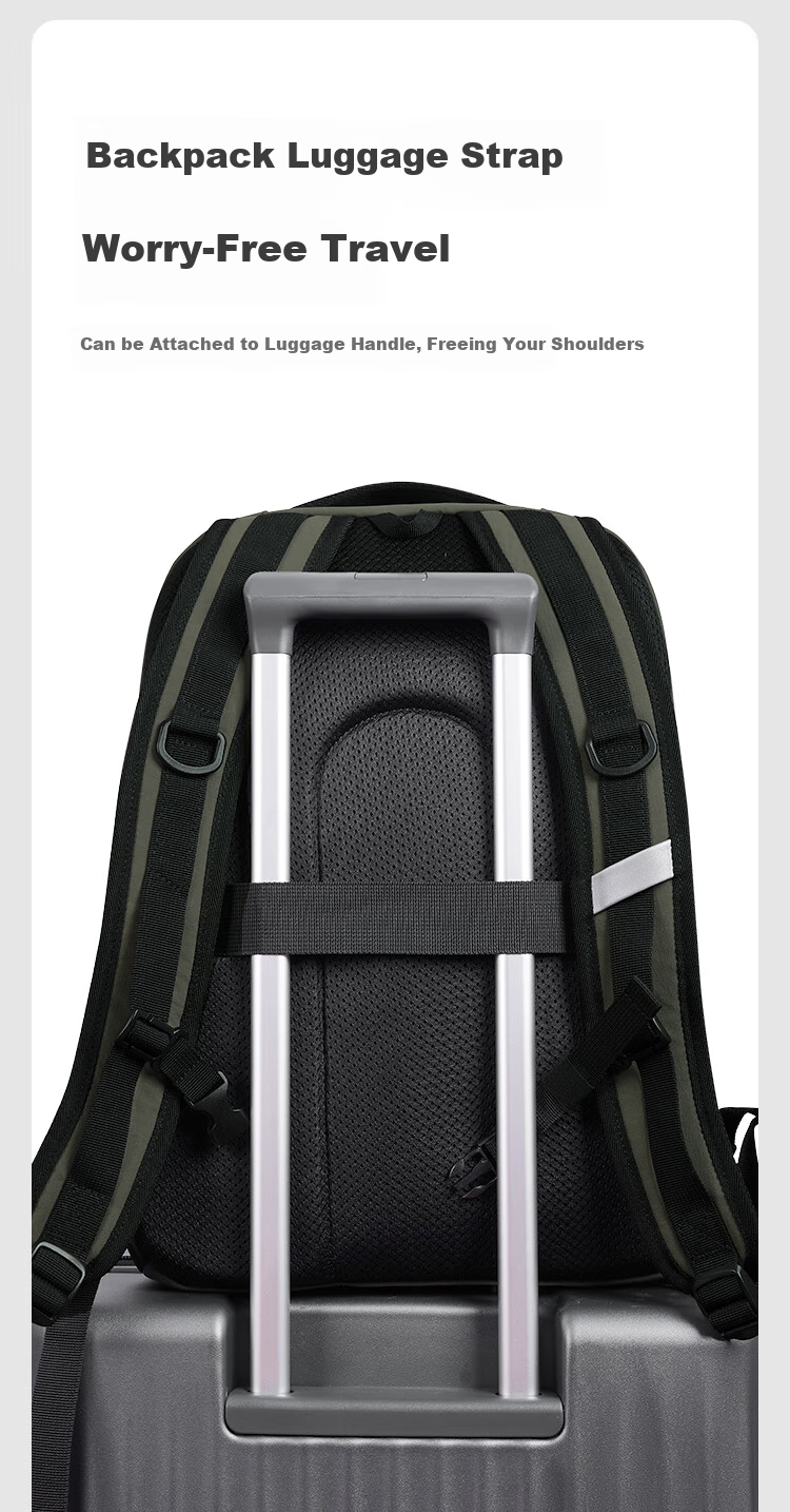 JD Original Outdoor Commute Travel Hiking Backpack, Large Capacity Student Schoolbag, 15.6-Inch Laptop Bag, Black 12