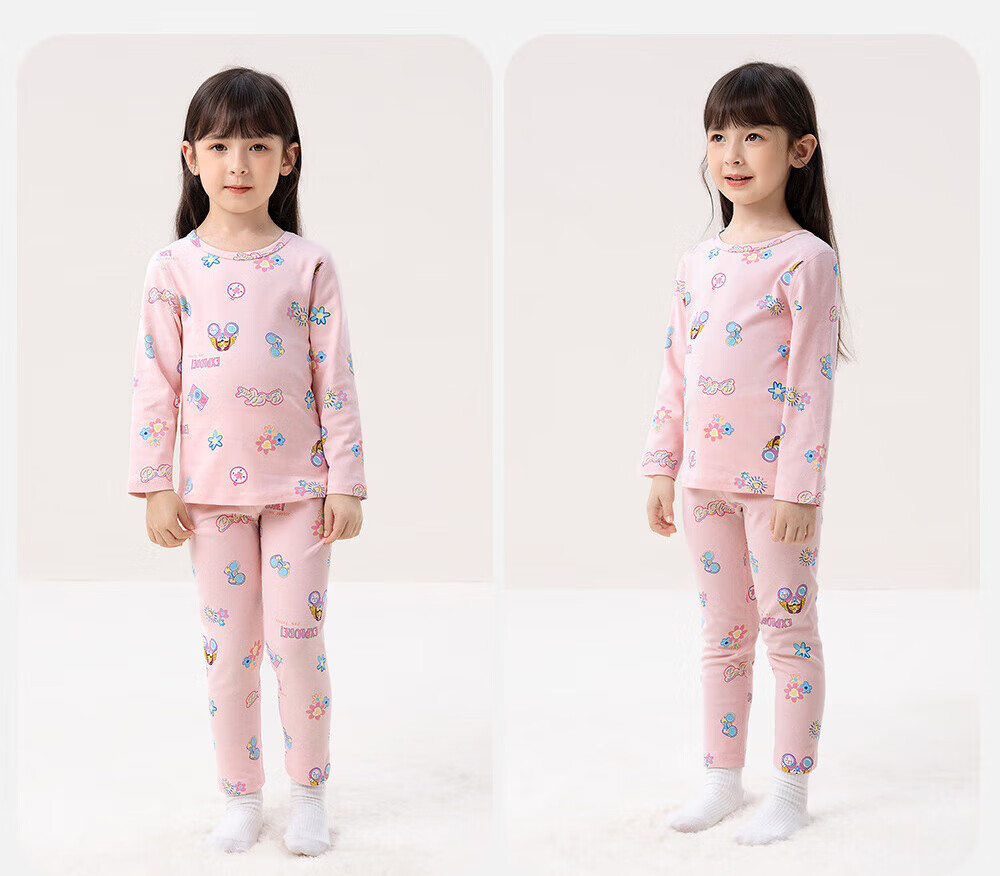 PAW PATROL Kids Pure Cotton Underwear Set Class A 7A Antibacterial Boys and Girls Autumn Long Johns Pajama Cotton Sweater Set Beige 140 8
