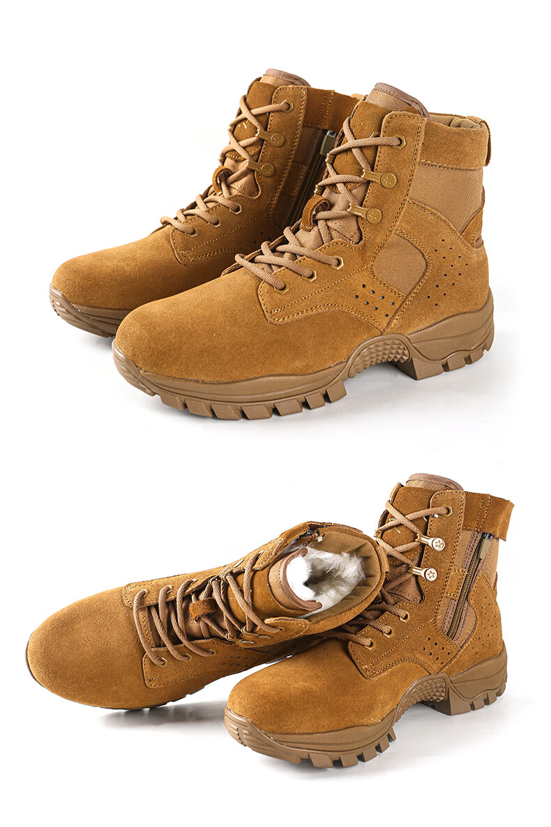3514 New Style Brown Combat Boots for Men, Ultra-Light Outdoor Desert Boots, Mid-Top Wear-Resistant Puncture-Proof, Brown, Size 40 28