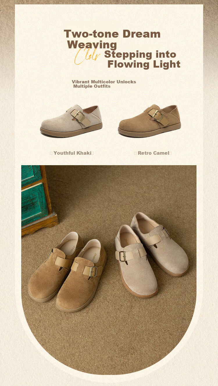 ZHR Bokeng Women's Versatile Lightweight Slip-On Casual Shoes with Soft Soles, Comfortable Commuter Shoes for Women, AB167 Khaki Color, Size 38 7
