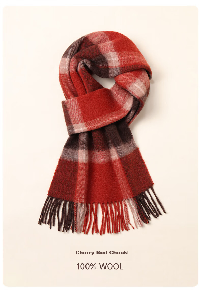 Hengyuanxiang Women's Winter Scarf, Pure Wool Plaid Shawl, Autumn And Winter Ladies' Neck Warmer, Mid-Autumn Festival Gift for Mom, Birthday Present in Gift Box 15