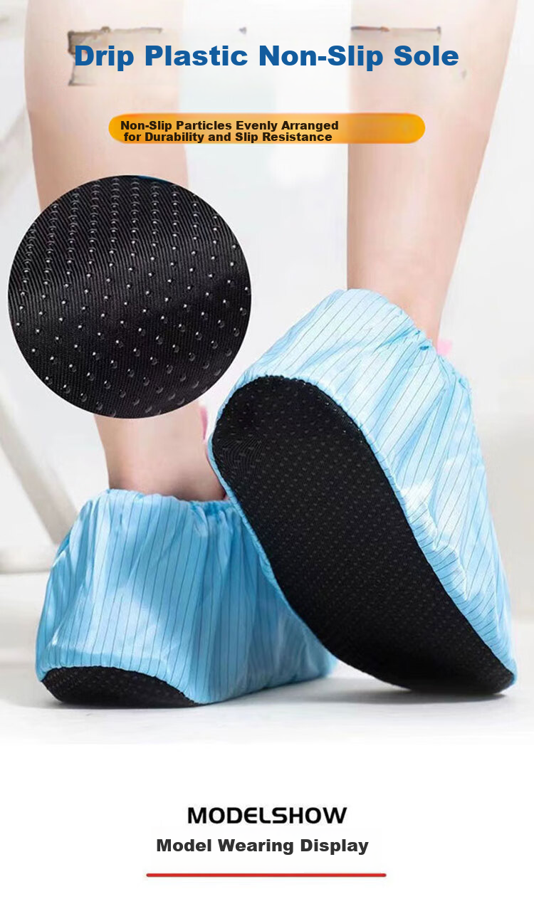 Yanmeier Anti-Static Shoe Covers, Thickened Non-Slip Soles, Breathable Dust-Proof Covers for Students' Computer Rooms, Laboratories, And Cleanrooms 6