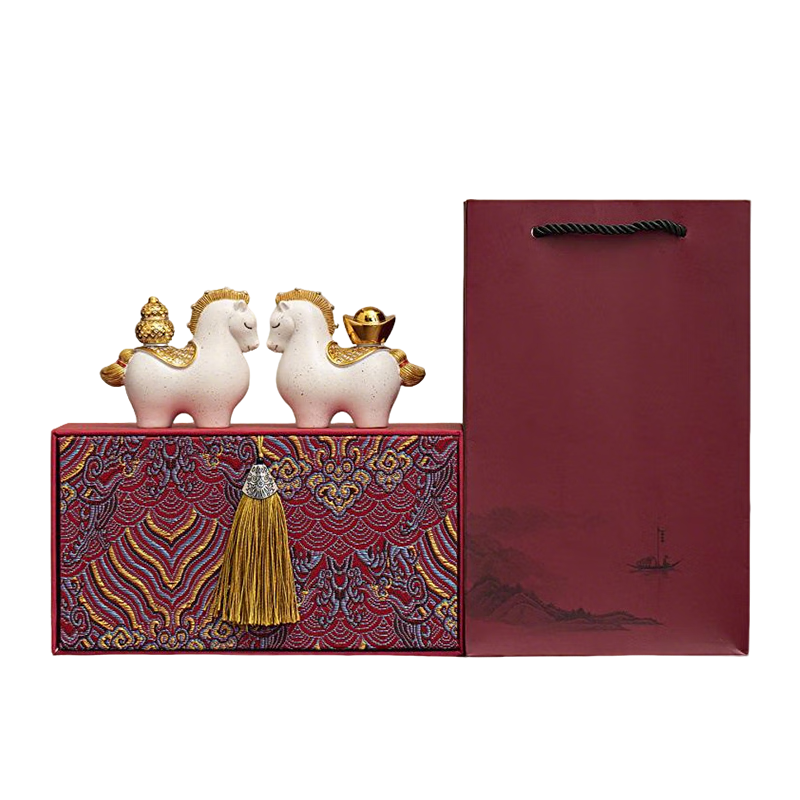 Kongsheng National Trend Wealth-Making White Horse Year Gift, Corporate Event Favor, Gift for Friends