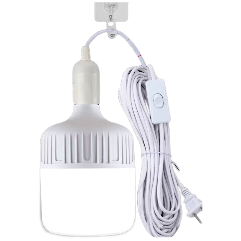 Biuyum LED Bulb Plug Integrated Switch with Cord Socket LED Energy-saving Lamp E27 Screw Base Two-prong 3m Cord + 40W Bulb 1pc