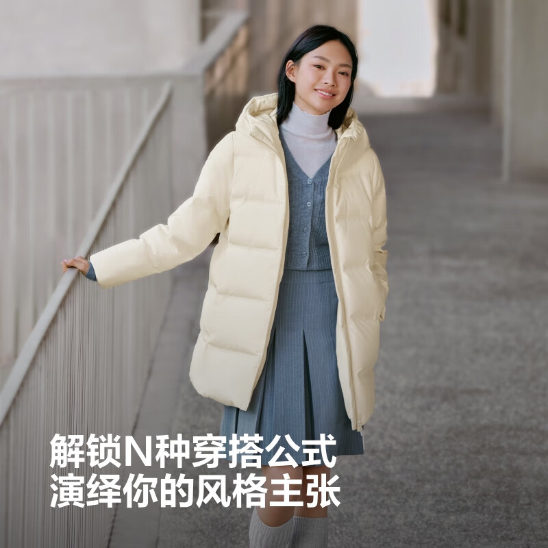 BOSIDENG 25 Years Unisex Couple's Winter 90% Down Thickened Hooded Loose Mid-Length Casual Jacket Gift