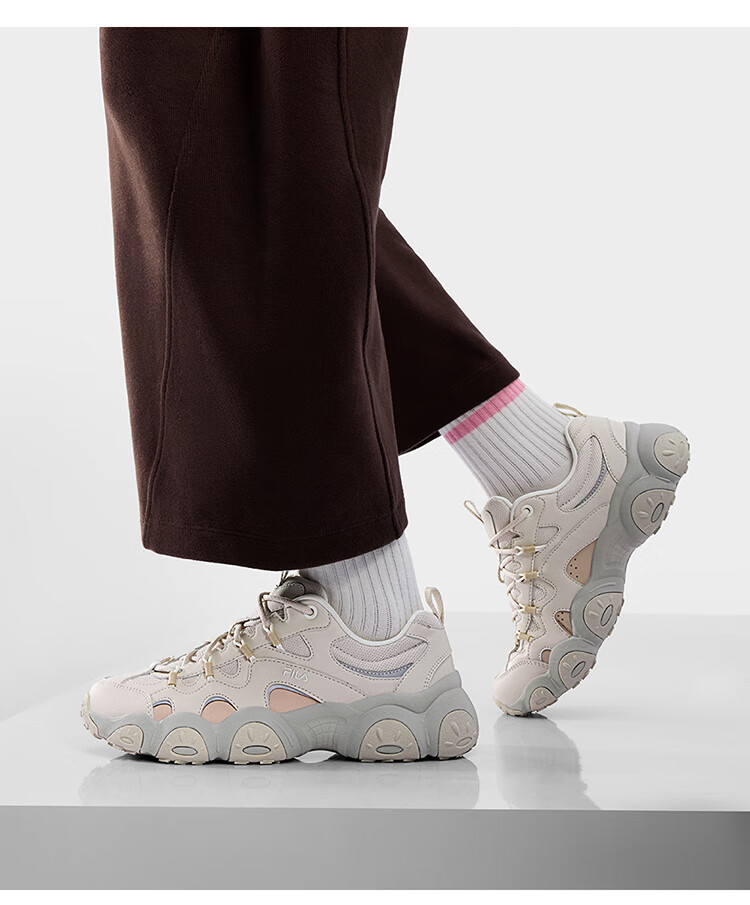 FILA Official Cat Paw 7th Generation Women's Dad Shoes 2026 Thick Sole Casual Sports Shoes 25