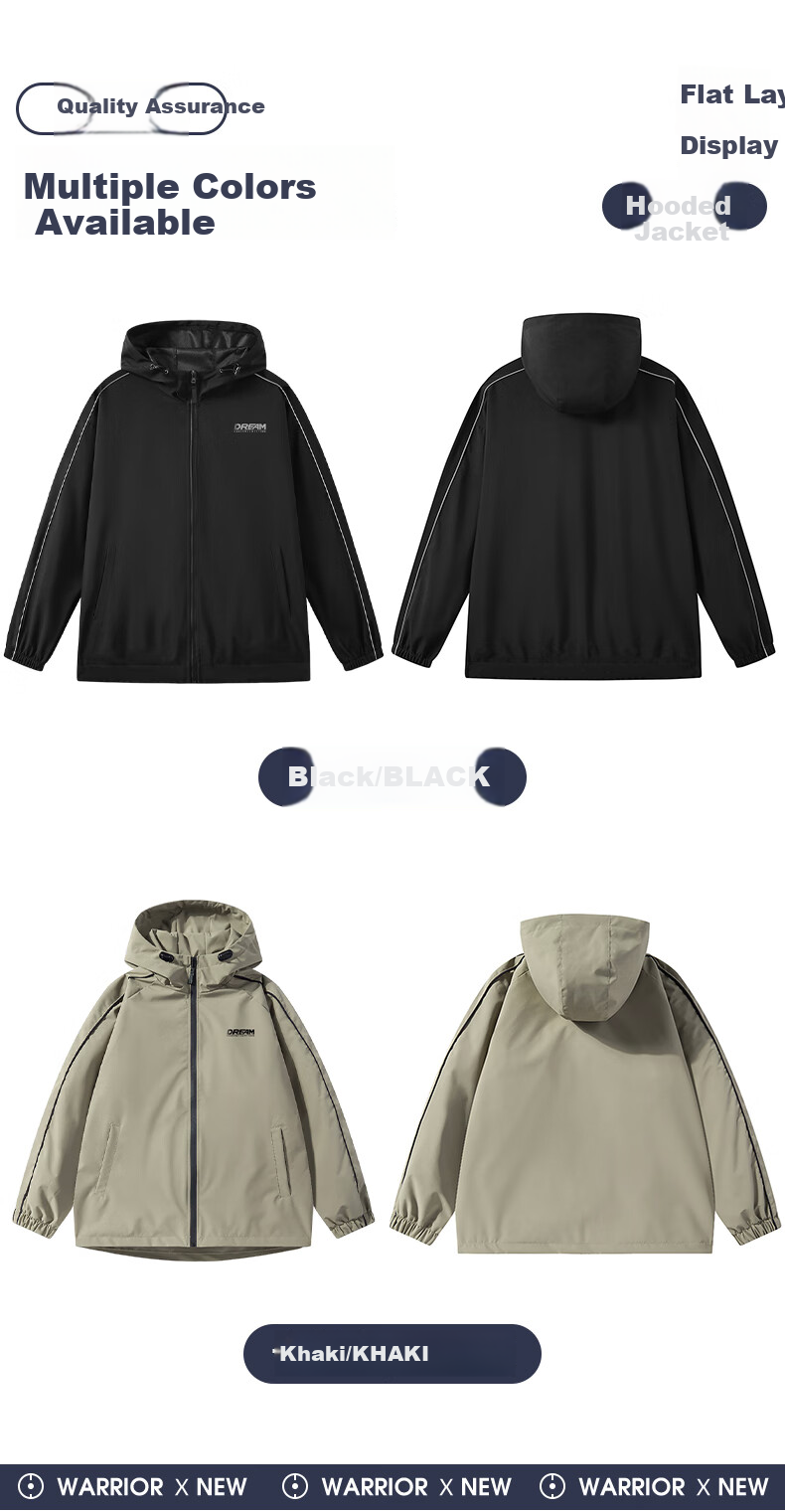 Warrior Men's Hooded Windproof Jacket for Spring And Autumn, Outdoor Hiking Waterproof Sports Coat 2220 14